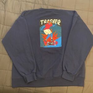 Vintage Thrasher Mens Dark Blue Sweater
